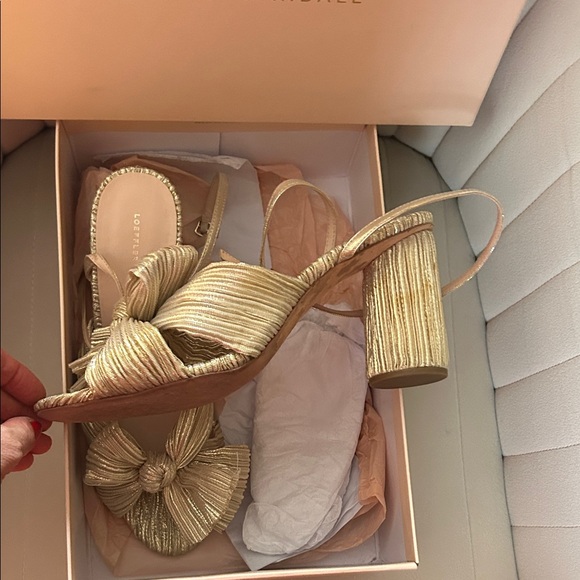 Loeffler Randall Camellia Platinum Pleated Heels - Picture 3 of 7